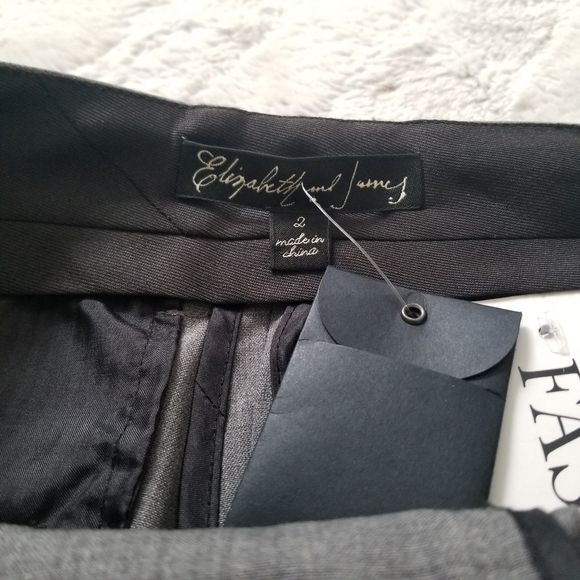 Elizabeth And James Gray Flat Front Pegged Wool Cropped Pants Size 2 - Picture 6 of 15